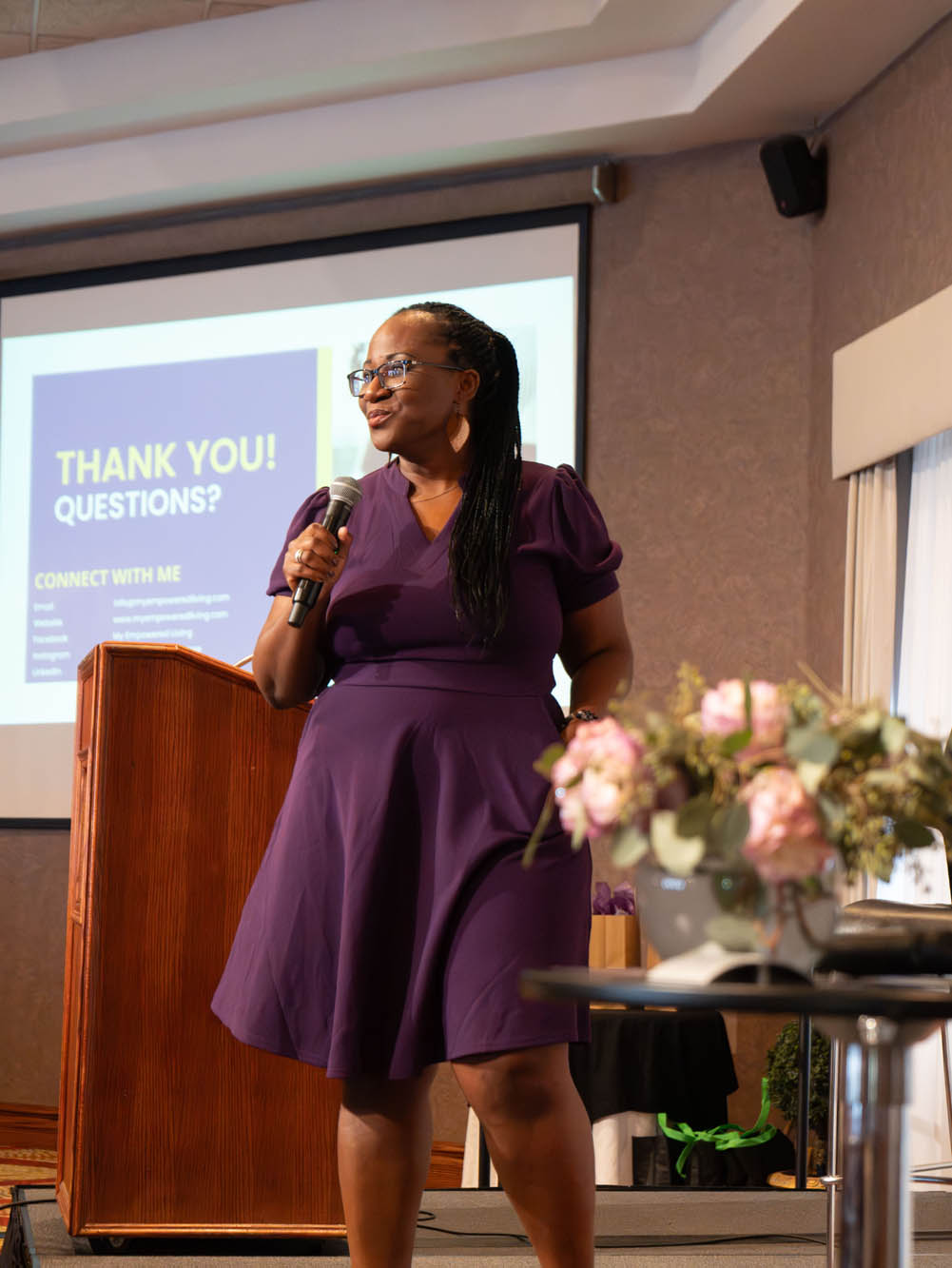 Photo of presenter at 2025 She Owns It Conference